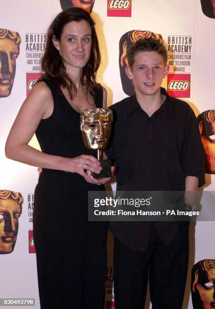 'Billy Elliot' child actor Jamie Bell with Allison Abbate, who accepted the Feature Film Award for 'The Iron Giant ' from him at the British Academy...