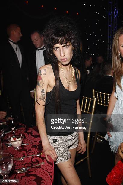 Amy Winehouse attends End of Summer Ball at Berkeley Square on September 25, 2008 in London, England.