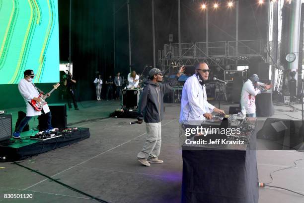 Del the Funky Homosapie, Dan the Automator, and Dr. Octagon perform on Lands End Stage during the 2017 Outside Lands Music And Arts Festival at...