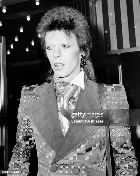 On this day in 1972 David Bowie released his album "The Rise and Fall of Ziggy Stardust and the Spider from Mars." Singer David Bowie at the premiere...