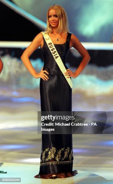 Miss Russia Anna Bodareva during the Miss World contest at The Millennium Dome in Greenwich.