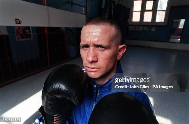Boxer Paul Ingle in training at a gym in Hull, East Yorkshire, prior to his WBO Featherweight World Championship boxing match against the champion...