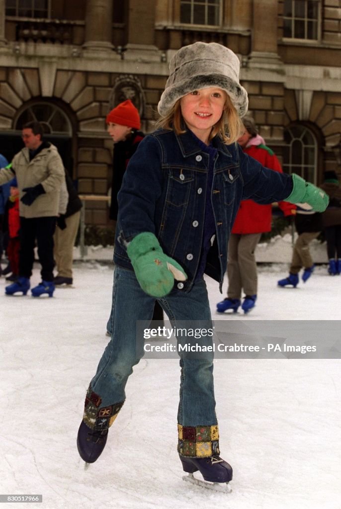 New Year's eve ice skaters