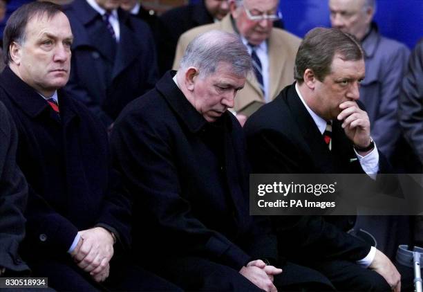 Glasgow Rangers's Dutch coach Dick Advocaat 1971 captain John Greig and chairman David Murray at a memorial service to mark the 30th anniversary of...