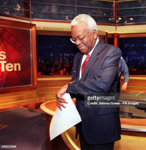 Sir Trevor McDonald, in the News at Ten studio, ITN Headquarters, central London. The BBC and ITV were today set to make television history as their...
