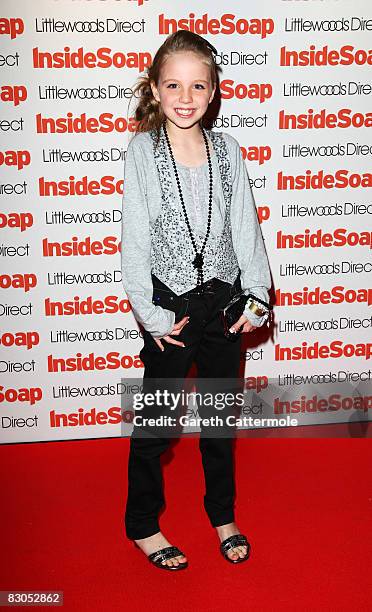 Actress Eden Taylor Draper poses in the press room for the Inside Soap Awards 2008 at Gilgamesh, Camden Lock on September 29, 2008 in London, England.