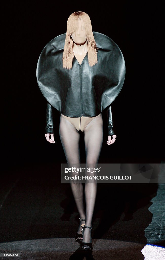 A model presents a creation by Belgian d