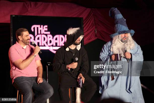 Arnie Niekamp, Adal Rifai, and Matt Young of Hello from the Magic Tavern perform on The Barbary Stage during the 2017 Outside Lands Music And Arts...