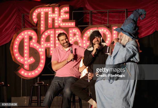 Arnie Niekamp, Adal Rifai, and Matt Young of Hello from the Magic Tavern perform on The Barbary Stage during the 2017 Outside Lands Music And Arts...