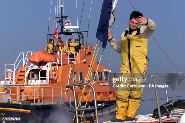 Yachtswoman Ellen MacArthur arrives in England, after her record breaking finish in the Vendee Globe race. The 24-year-old from Derbyshire became the...