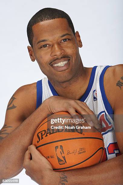 Marcus Camby of the Los Angeles Clippers poses for a portrait during NBA Media Day on September 29, 2008 at the Clippers Training Facility in Playa...