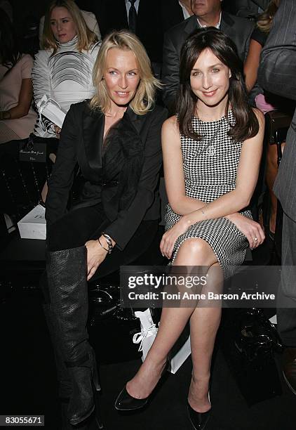 Estelle Lefebure and Elsa Zylberstein attend the Christian Dior '09 Spring Summer Ready-to-Wear fashion show at the Jardin des Tuileries on September...