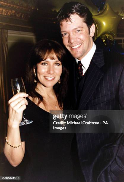 Linda Lusardi and her husband Sam Kane attending The Lady Taverners Spring into Spring Fashion Show, at The Dorchester Hotel, in London.