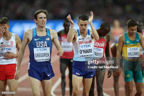 Chris O'Hare of Great Britain competes in the Men's 1500m semi final during day eight of the 16th IAAF World Athletics Championships London 2017 at...