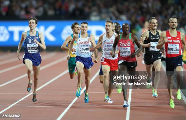 Chris O'Hare of Great Britain competes in the Men's 1500m semi final during day eight of the 16th IAAF World Athletics Championships London 2017 at...