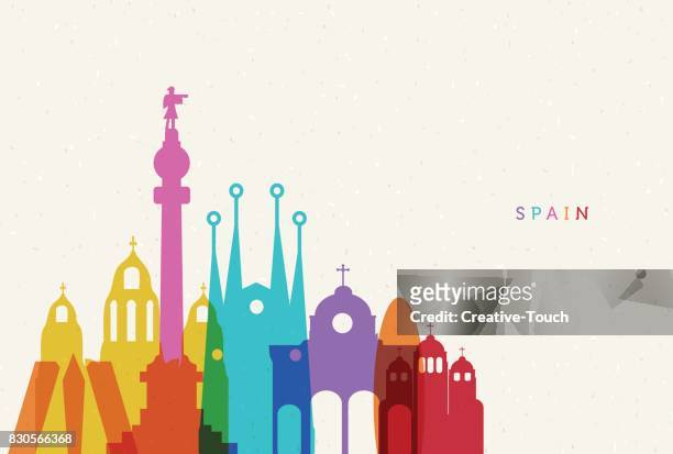 spanien - barcelona spanien stock-grafiken, -clipart, -cartoons und -symbole