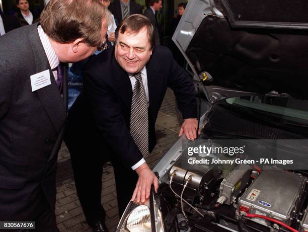 Deputy Prime Minister John Prescott talks with Ford Chairman and newly-appointed Carbon Trust Chairman Ian McAllister during the launch of the Carbon...