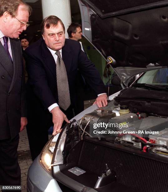 Deputy Prime Minister John Prescott talks with Ford Chairman and newly-appointed Carbon Trust Chairman Ian McAllister during the launch of the Carbon...