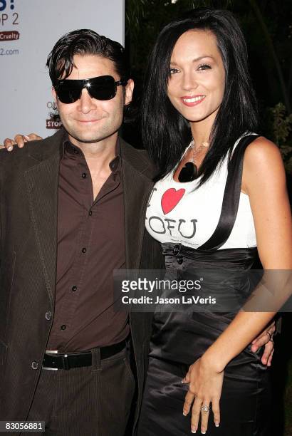 Actor Corey Feldman and his wife Susie Feldman attend the "Yes on Prop 2" benefit at a private residence on September 28, 2008 in Los Angeles,...