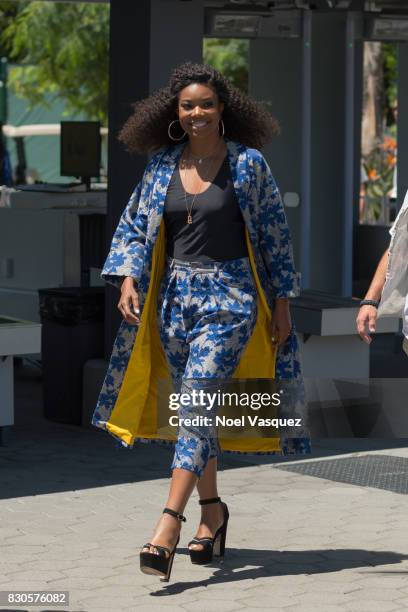 Gabrielle Union visits "Extra" at Universal Studios Hollywood on August 11, 2017 in Universal City, California.