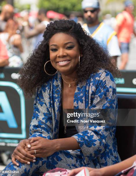 Gabrielle Union visits "Extra" at Universal Studios Hollywood on August 11, 2017 in Universal City, California.
