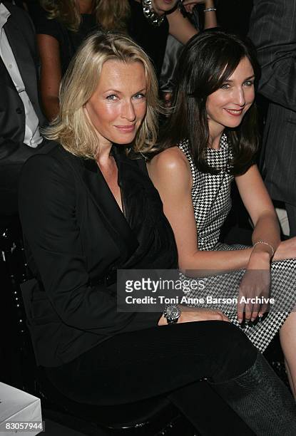 Estelle Lefebure and Elsa Zylberstein attend the Christian Dior '09 Spring Summer Ready-to-Wear fashion show at the Jardin des Tuileries on September...