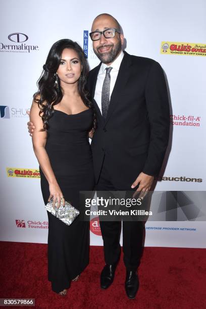 Natasha Sen and David Fizdale attend the 17th Annual Harold & Carole Pump Foundation Gala at The Beverly Hilton Hotel on August 11, 2017 in Beverly...