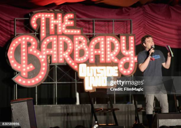 Jon Lovett performs during Lovett Or Leave It on The Barbary Stage during the 2017 Outside Lands Music And Arts Festival at Golden Gate Park on...