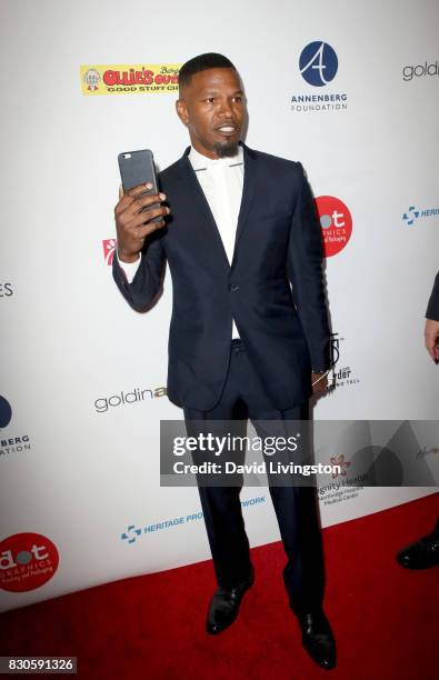 Jamie Foxx at the 17th Annual Harold & Carole Pump Foundation Gala at The Beverly Hilton Hotel on August 11, 2017 in Beverly Hills, California.