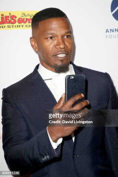Jamie Foxx at the 17th Annual Harold & Carole Pump Foundation Gala at The Beverly Hilton Hotel on August 11, 2017 in Beverly Hills, California.