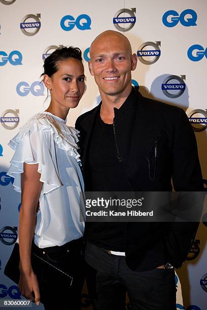 Linda Rama and Michael Klim arrives for the 2008 Volvo GQ Men of the Year Awards at Comme on September 30, 2008 in Melbourne, Australia.