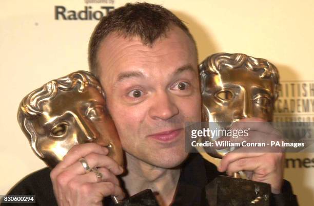 Comedian Graham Norton after he received the best Entertainment Performance and best Entertainment Programme awards at the British Academy Television...