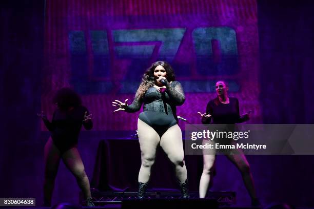 Lizzo performs onstage at 2017 Sundance NEXT FEST at The Theater at The Ace Hotel on August 11, 2017 in Los Angeles, California.
