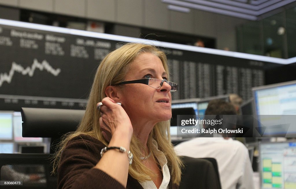 German Stock Exchange Opens After Wall Street Crash