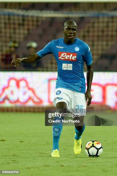 Kalidou Koulibaly of SSC Napoli during the Pre-season Frendly match between SSC Napoli and RCD Espanyol at Stadio San Paolo Naples Italy on 10 August...