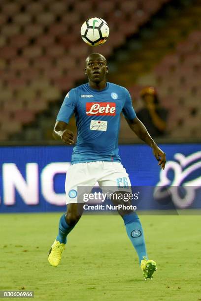 Kalidou Koulibaly of SSC Napoli during the Pre-season Frendly match between SSC Napoli and RCD Espanyol at Stadio San Paolo Naples Italy on 10 August...