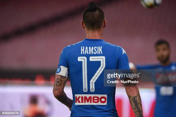 Marek Hamsik of SSC Napoli during the Pre-season Frendly match between SSC Napoli and RCD Espanyol at Stadio San Paolo Naples Italy on 10 August 2017.