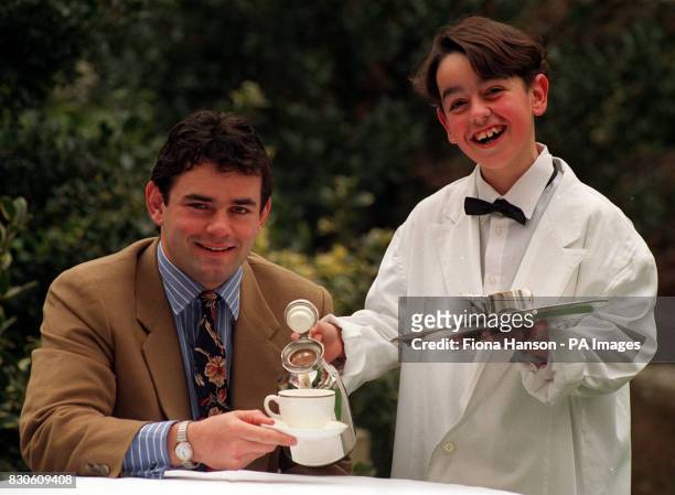 England rugby captain Will Carling with 10-year-old Stephan Yate, the winner of Smarties' Young Achiever of the Year Award. *Stephan, of Cullercoat...