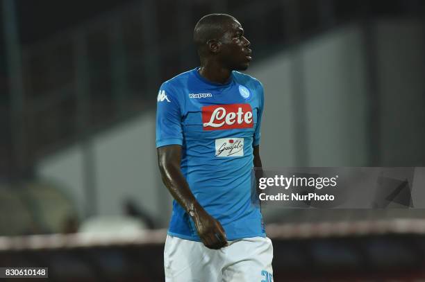 Kalidou Koulibaly of SSC Napoli during the Pre-season Frendly match between SSC Napoli and RCD Espanyol at Stadio San Paolo Naples Italy on 10 August...