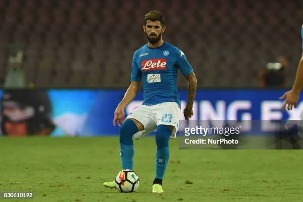 Elseid Hysaj of SSC Napoli during the Pre-season Frendly match between SSC Napoli and RCD Espanyol at Stadio San Paolo Naples Italy on 10 August 2017.