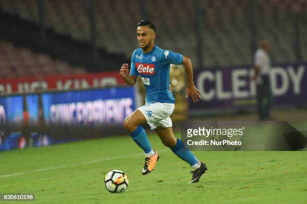 Adam Ounas of SSC Napoli during the Pre-season Frendly match between SSC Napoli and RCD Espanyol at Stadio San Paolo Naples Italy on 10 August 2017.