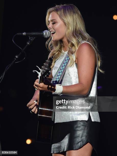 The Voice Season 11 contestant Singer/Songwriter Maggie Renfroe performs during Jason Aldean 2nd Annual Concert For The Kids at Macon Centreplex on...