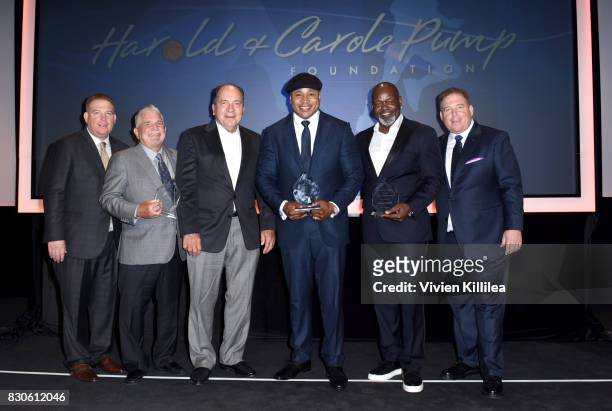 Dana Pump, Phil Oates, Johnny Bench, LL Cool J, Emmitt Smith ans David Pump attends the 17th Annual Harold & Carole Pump Foundation Gala at The...