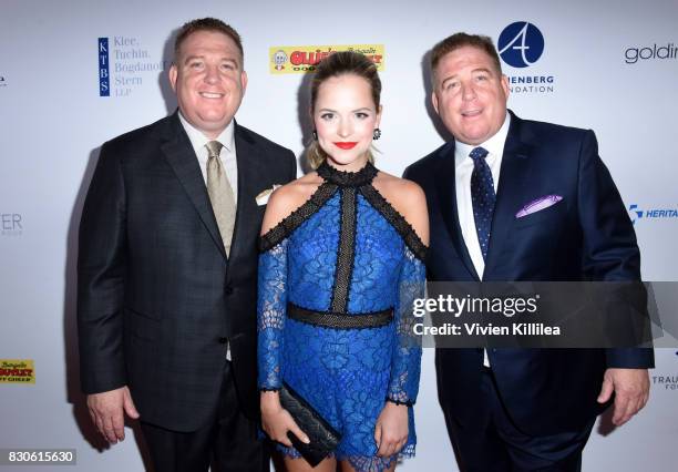 Dana Pump, Stephanie Styles and David Pump attend the 17th Annual Harold & Carole Pump Foundation Gala at The Beverly Hilton Hotel on August 11, 2017...