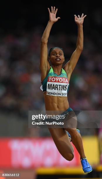 Eliane Martins of Brazil jumps in the long jump final in London at the 2017 IAAF World Championships athletics at the London Stadium in London on...