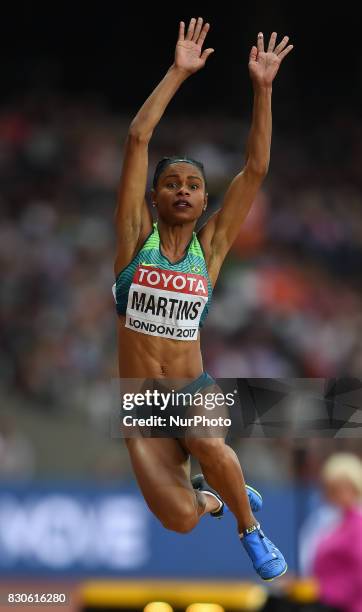 Eliane Martins of Brazil jumps in the long jump final in London at the 2017 IAAF World Championships athletics at the London Stadium in London on...