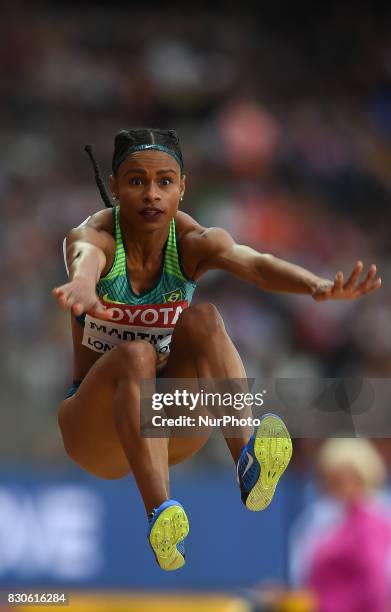 Eliane Martins of Brazil jumps in the long jump final in London at the 2017 IAAF World Championships athletics at the London Stadium in London on...