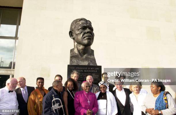 Archbishop Desmond Tutu with invited guests arriving at the Royal Festival Hall, in London, for a gala performance of 'Celebrate South Africa'....