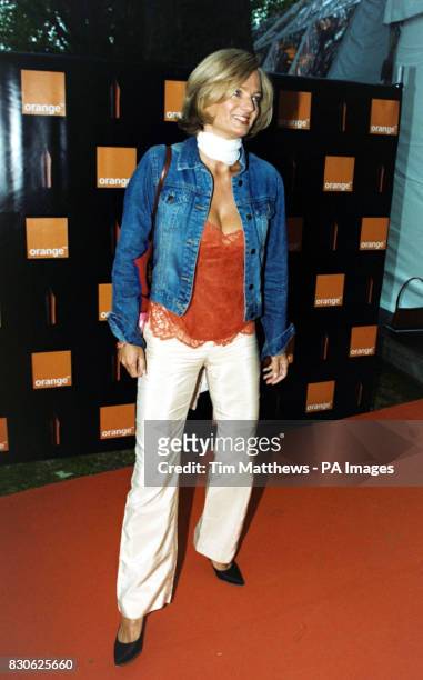 Watchdog TV Presenter Alice Beer attending the 2001 Orange Prize for Fiction ceremony, at Pimlico Gardens in London.
