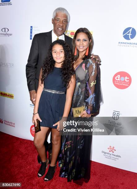 Julius Erving and Dorýs Madden attend the 17th Annual Harold & Carole Pump Foundation Gala at The Beverly Hilton Hotel on August 11, 2017 in Beverly...